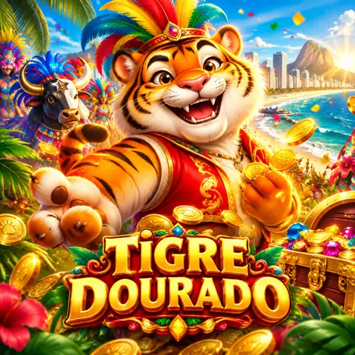 Tela do slot Fortune Tiger com grade de três colunas e símbolos dourados