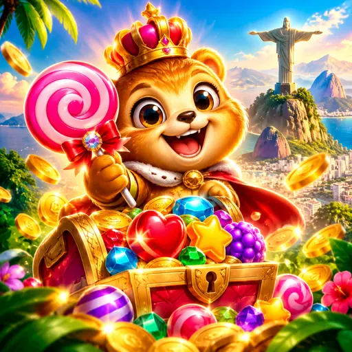 Slot Sweet Bonanza com frutas coloridas e bolas de multiplicador