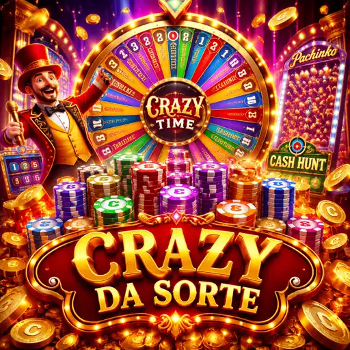 Apresentador girando a roda do Crazy Time no estúdio de transmissão ao vivo